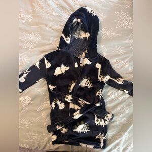 Navy Dinosaur 0-9m bathrobe